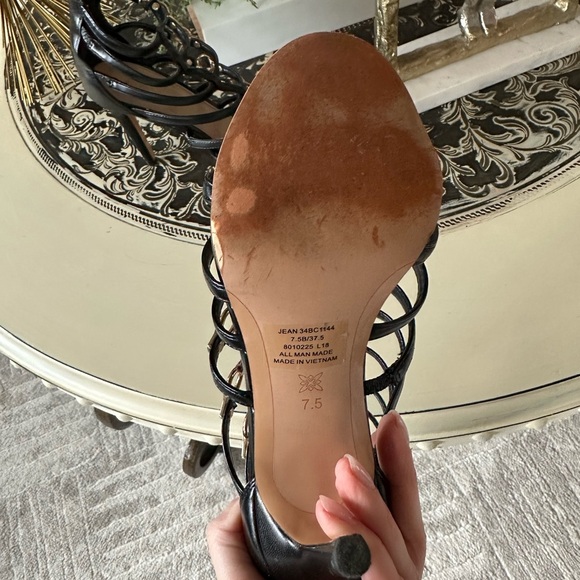 BCBG Black Strappy Stiletto Heels - Picture 6 of 6